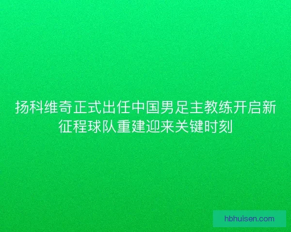 扬科维奇正式出任中国男足主教练开启新征程球队重建迎来关键时刻